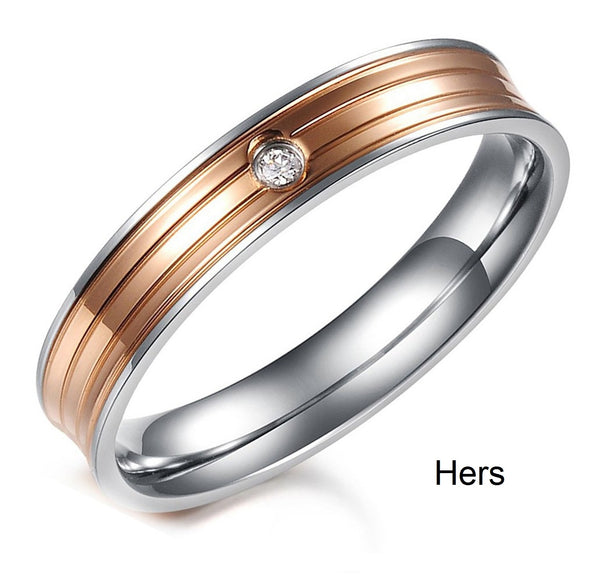 His & Hers Matching Set Traditional Style Couple Rings, Wedding Band Set, Valentine, Anniversary, Wedding, Promise, Engagement Ring-Couple Rings-SunnyHouse Jewelry