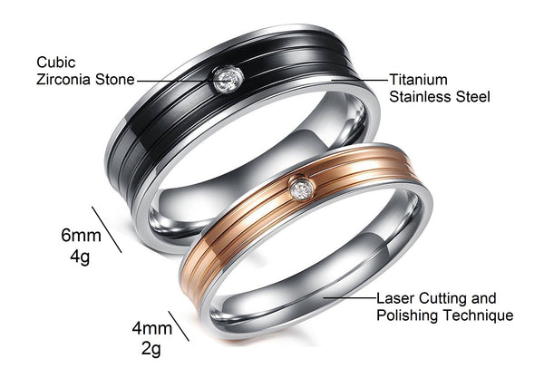 His & Hers Matching Set Traditional Style Couple Rings, Wedding Band Set, Valentine, Anniversary, Wedding, Promise, Engagement Ring-Couple Rings-SunnyHouse Jewelry