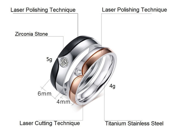 His & Hers Matching Set You Are the One on My Palm Couple Rings Wedding Band Set-Couple Rings-SunnyHouse Jewelry