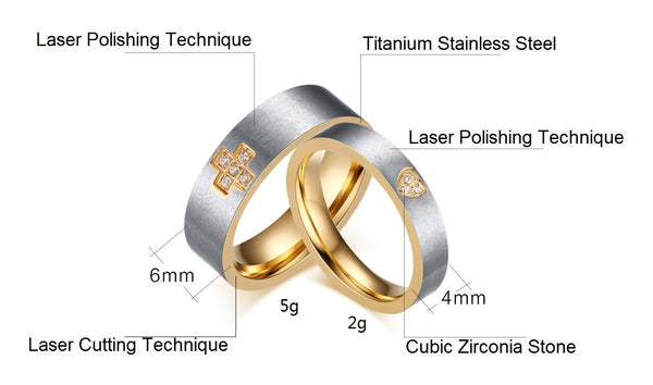 His & Hers Matching Set Highly Recommended Couple Rings, Wedding Band Set, Valentine, Anniversary, Wedding, Promise, Engagement Ring-Couple Rings-SunnyHouse Jewelry