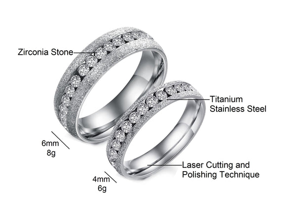 His & Hers Matching Set Blinking Style Couple Rings, Wedding Band Set, Valentine, Anniversary, Wedding, Promise, Engagement Ring-Couple Rings-SunnyHouse Jewelry