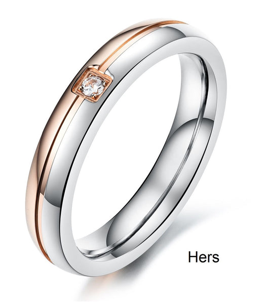 His & Hers Matching Set Fahion and Simple Style Couple Rings Wedding Band Set-Couple Rings-SunnyHouse Jewelry
