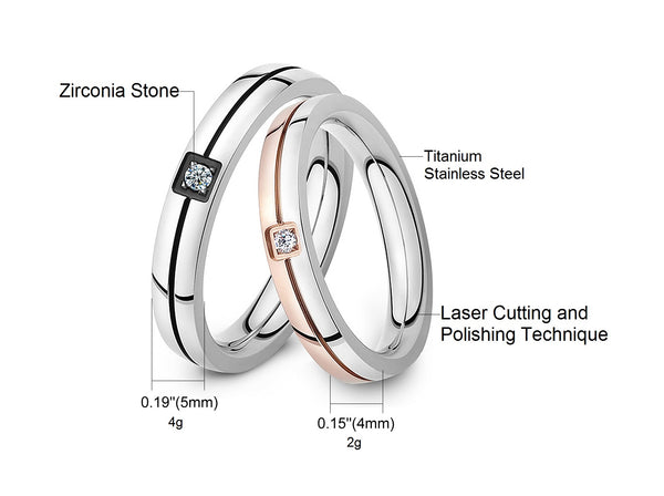 His & Hers Matching Set Fahion and Simple Style Couple Rings Wedding Band Set-Couple Rings-SunnyHouse Jewelry