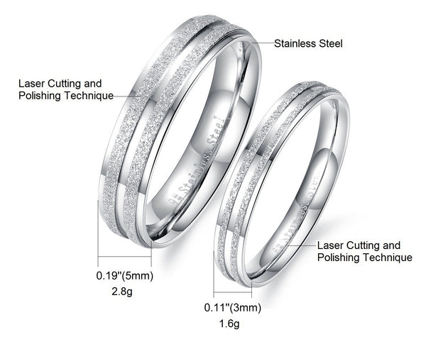 His & Hers Matching Set Fashion Style Couple Rings Wedding Band Set-Couple Rings-SunnyHouse Jewelry