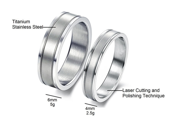 His & Hers Matching Set Simple Style Couple Rings Wedding Band Set-Couple Rings-SunnyHouse Jewelry
